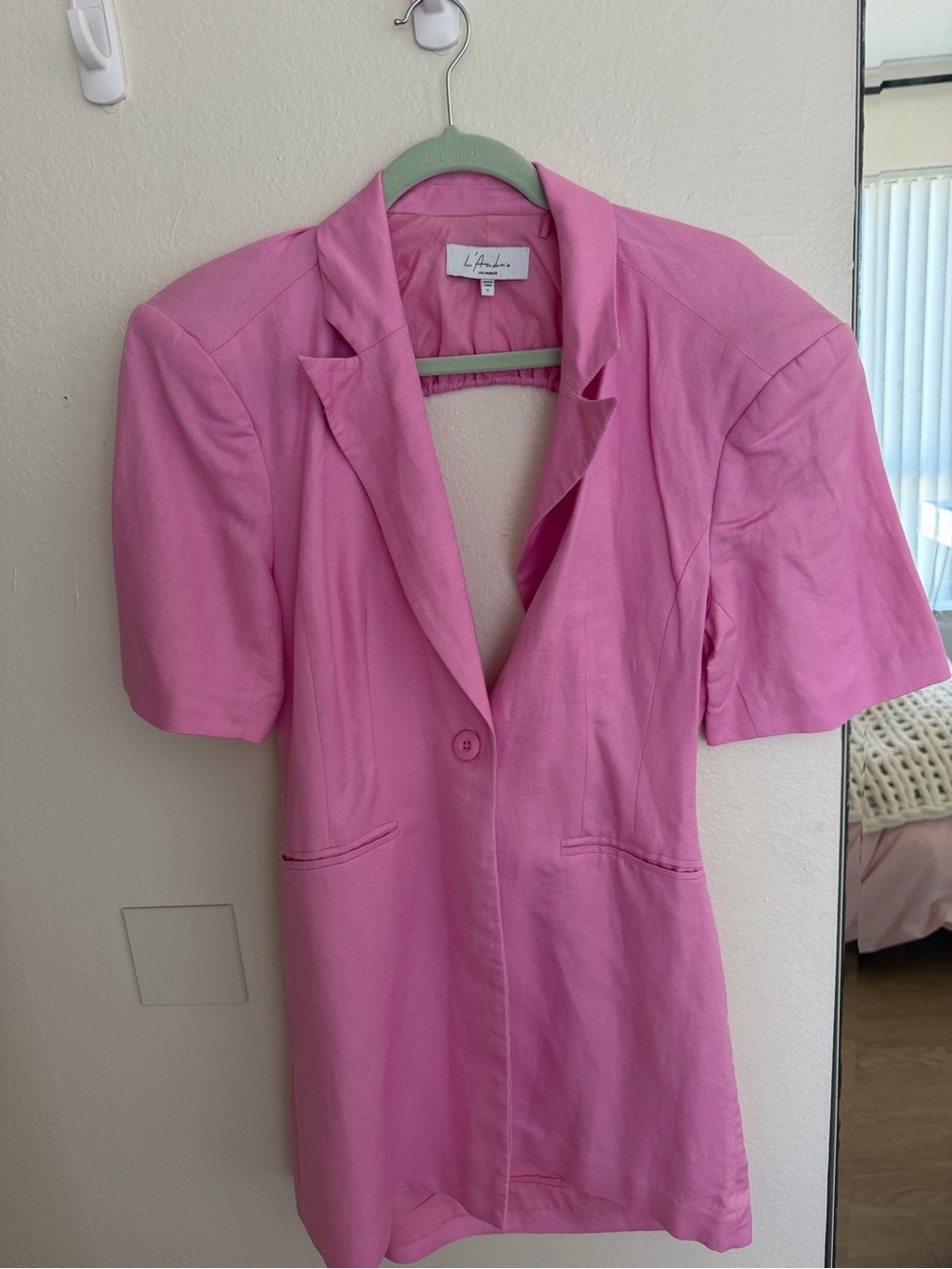 L'Academie Pink Short-Sleeve Blazer Dress - S worn once